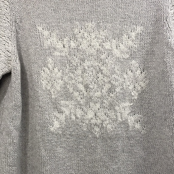 LOFT Gray Knit Snowflake Sweater Size XL - Picture 2 of 6